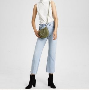 Theory Whitney Green Suede Purse